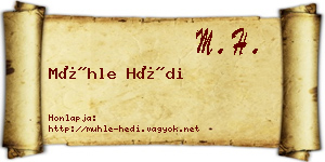 Mühle Hédi névjegykártya